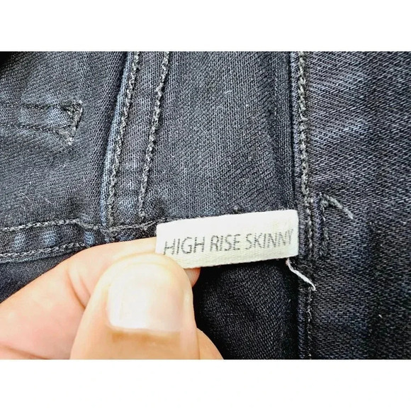 Rag & Bone Size 24X28 Women Black High Rise Skinny Embroidered Pocket Logo Jeans - Picture 5 of 16